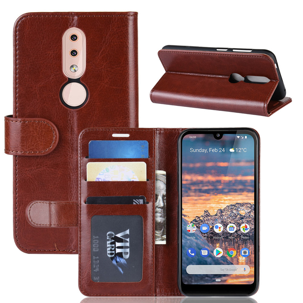 Crazy Horse PU Leather Stand Wallet Flip Case for Nokia 4.2