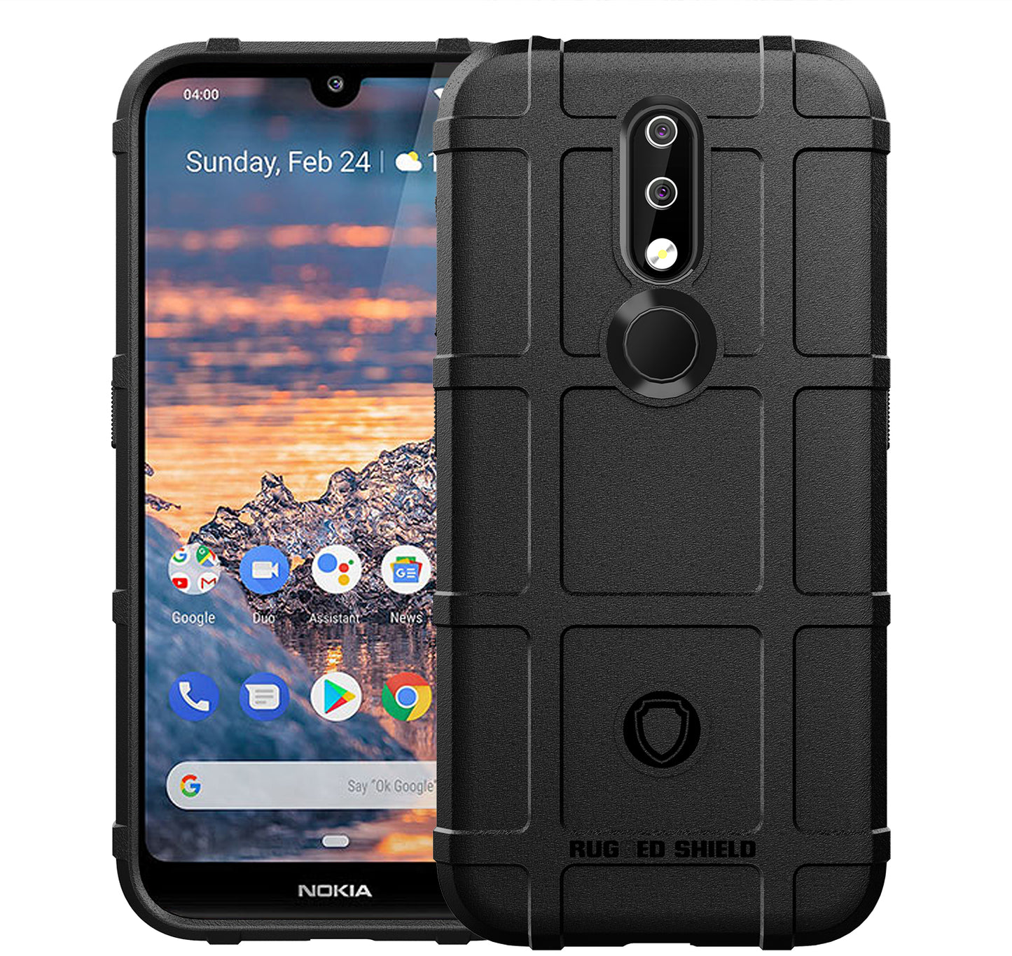 Rugged Square Grid Texture Anti-shock TPU Phone Cover for Nokia 4.2