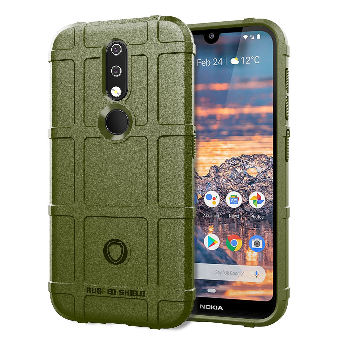 Rugged Square Grid Texture Anti-shock TPU Phone Cover for Nokia 4.2