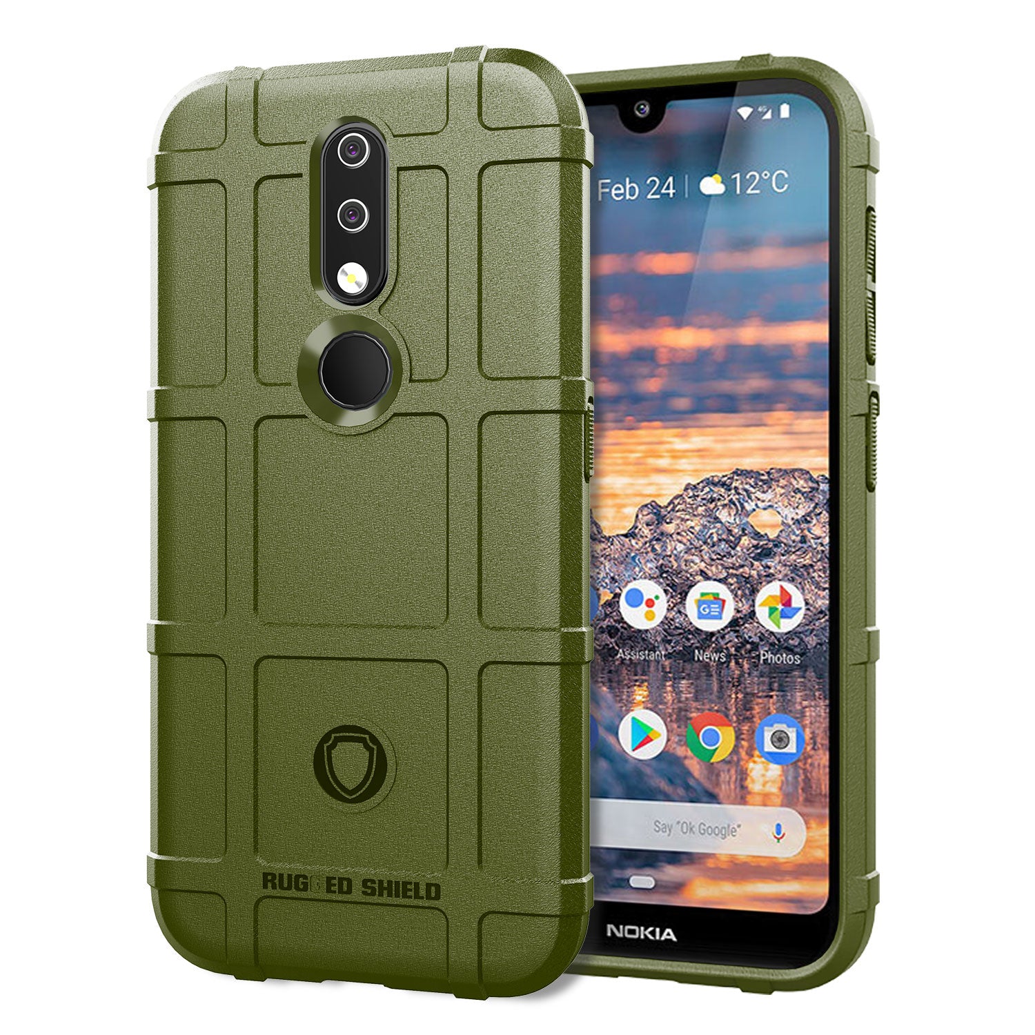Rugged Square Grid Texture Anti-shock TPU Phone Cover for Nokia 4.2