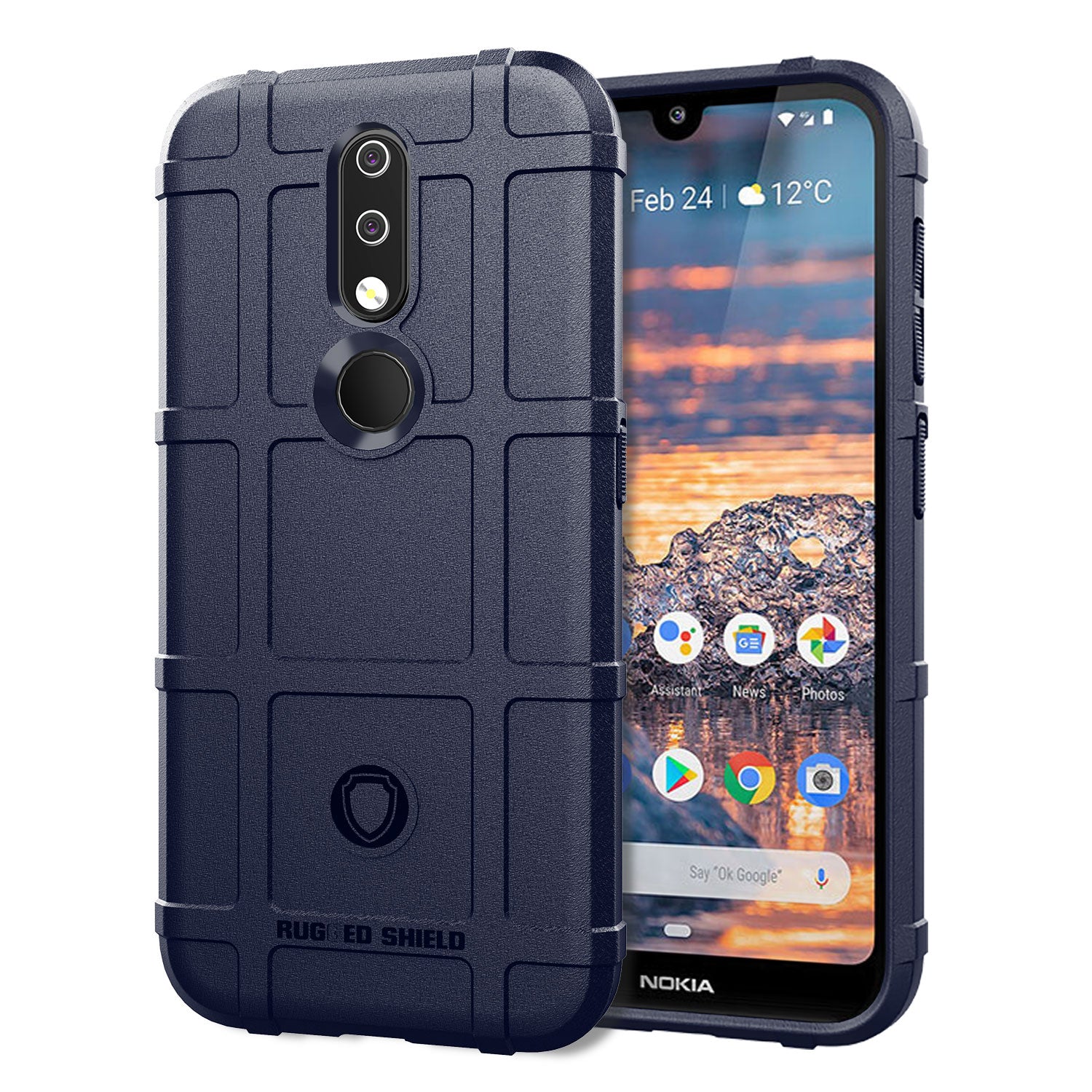 Rugged Square Grid Texture Anti-shock TPU Phone Cover for Nokia 4.2