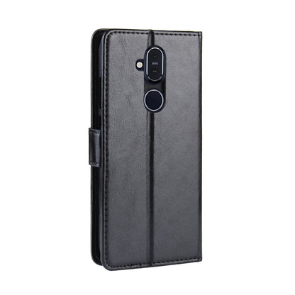Crazy Horse PU Leather Wallet Stand Phone Cover for Nokia 8.1/X7
