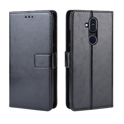 Crazy Horse PU Leather Wallet Stand Phone Cover for Nokia 8.1/X7