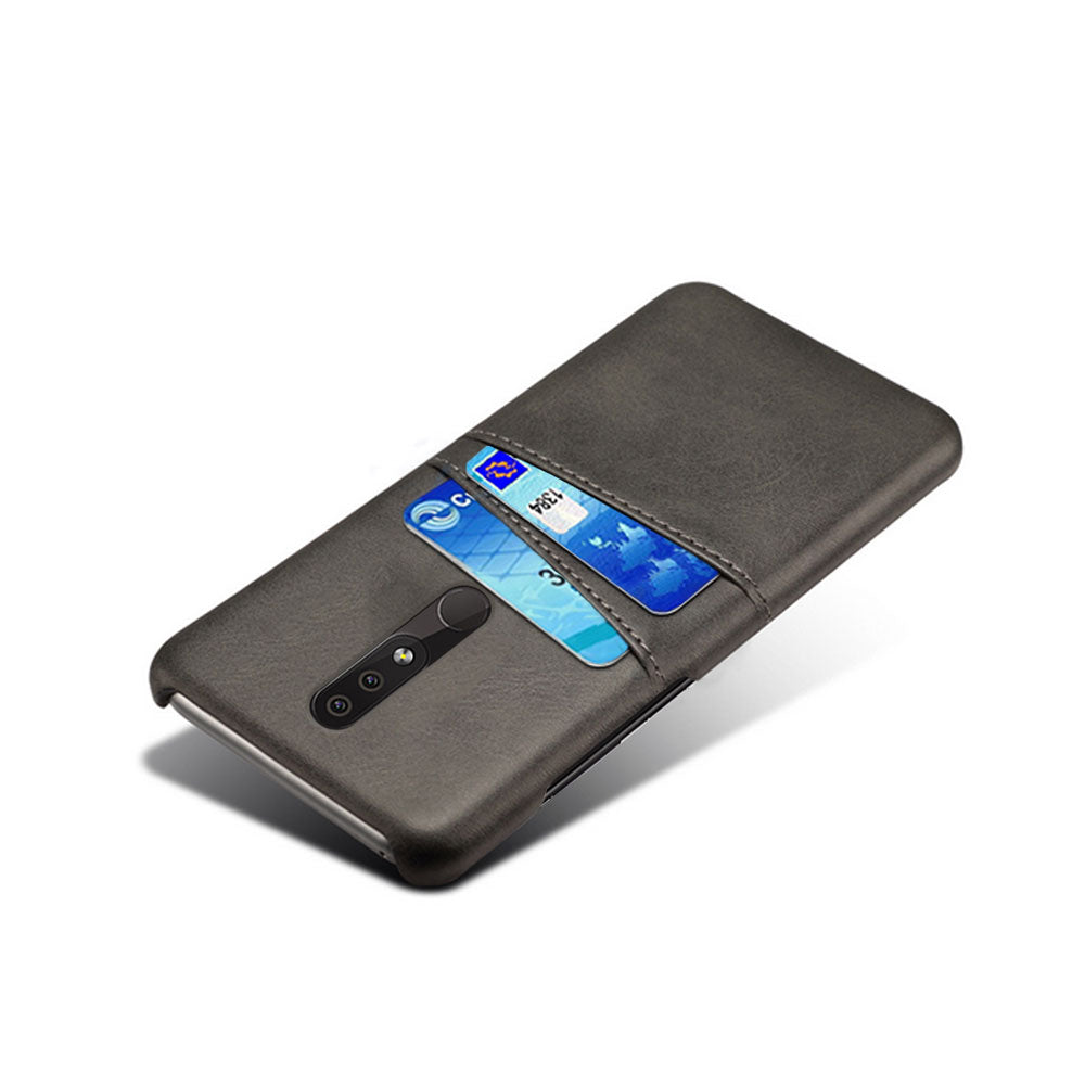 Double Card Slots PU Leather Coated PC Cell Phone Cover for Nokia 4.2