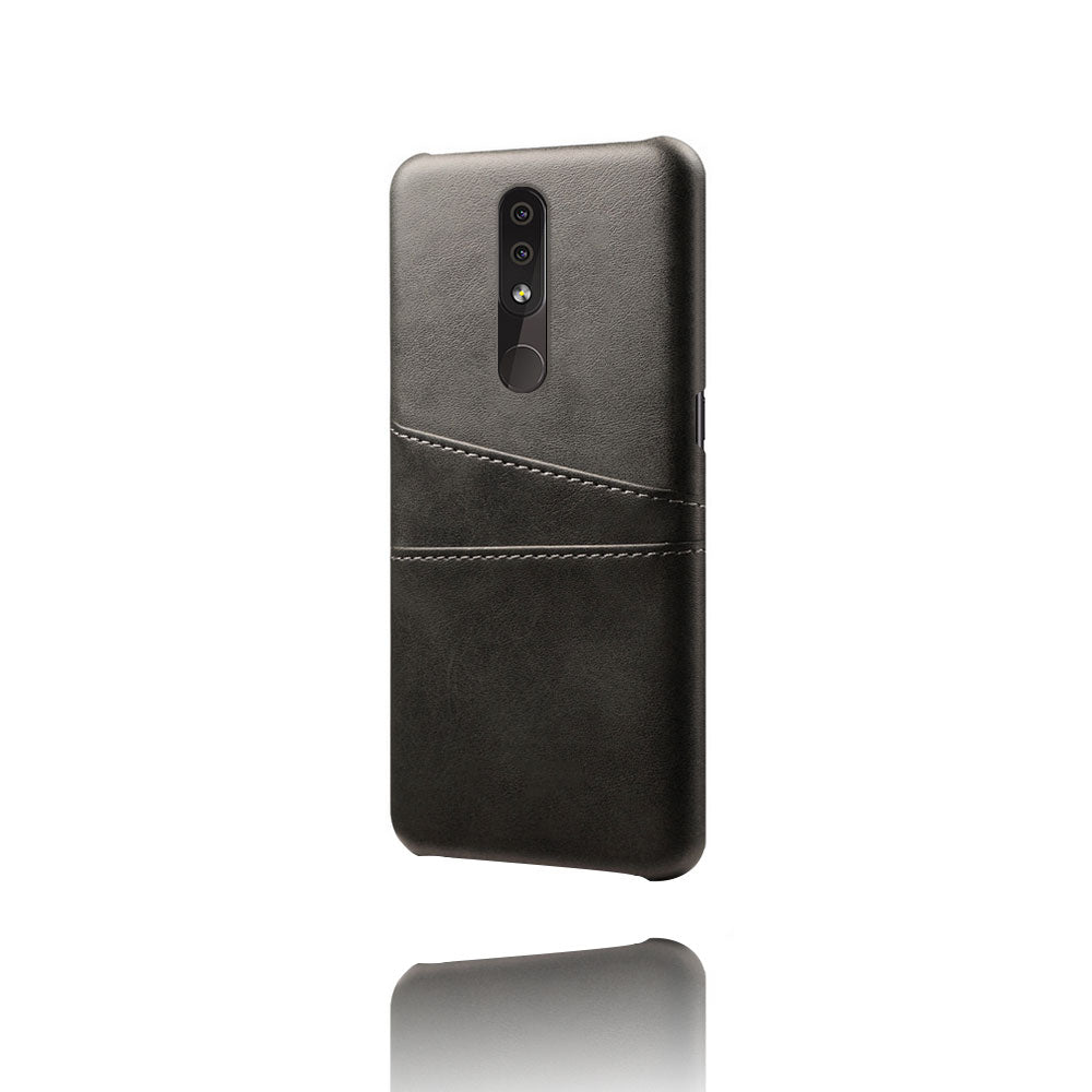 Double Card Slots PU Leather Coated PC Cell Phone Cover for Nokia 4.2