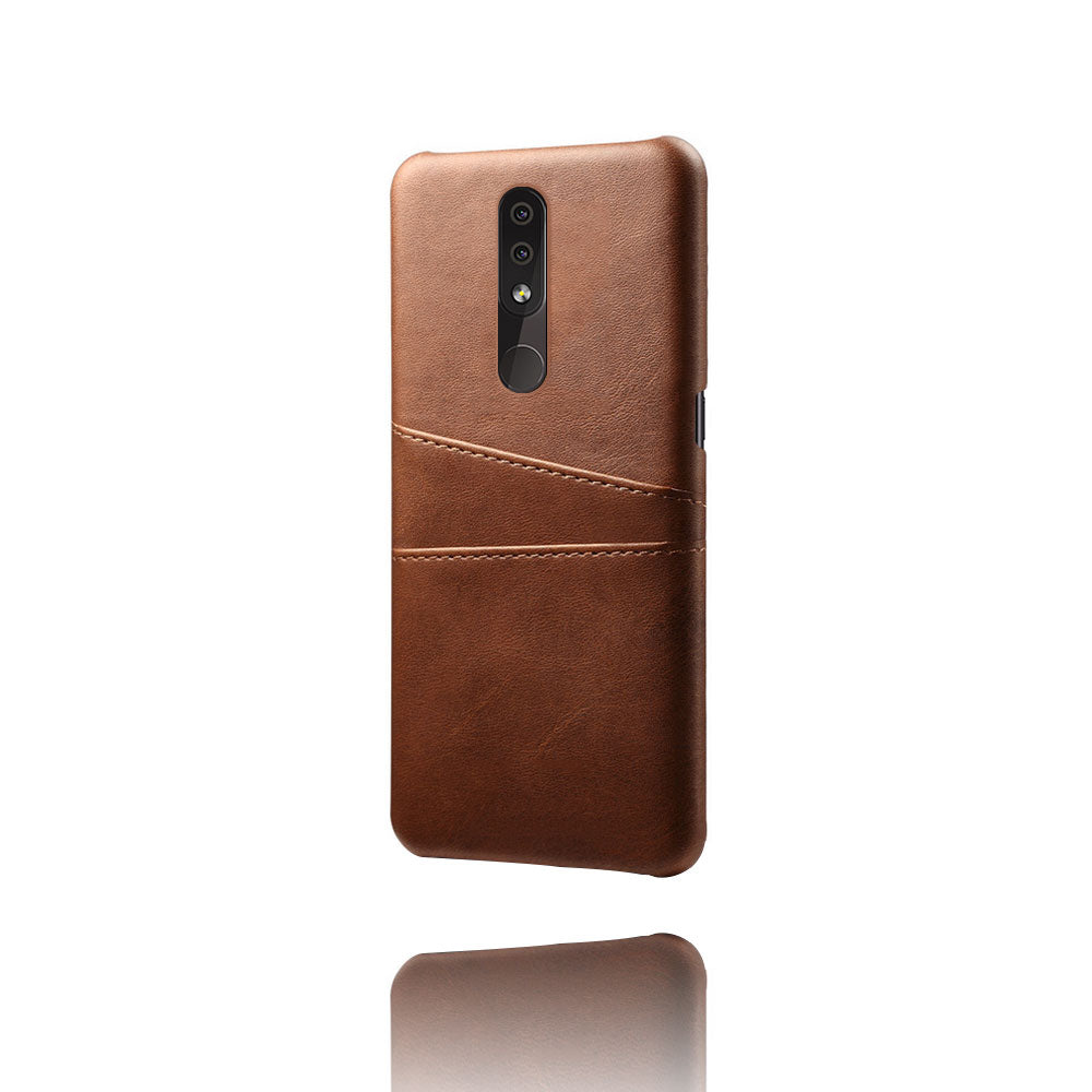 Double Card Slots PU Leather Coated PC Cell Phone Cover for Nokia 4.2