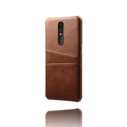 Double Card Slots PU Leather Coated PC Cell Phone Cover for Nokia 4.2