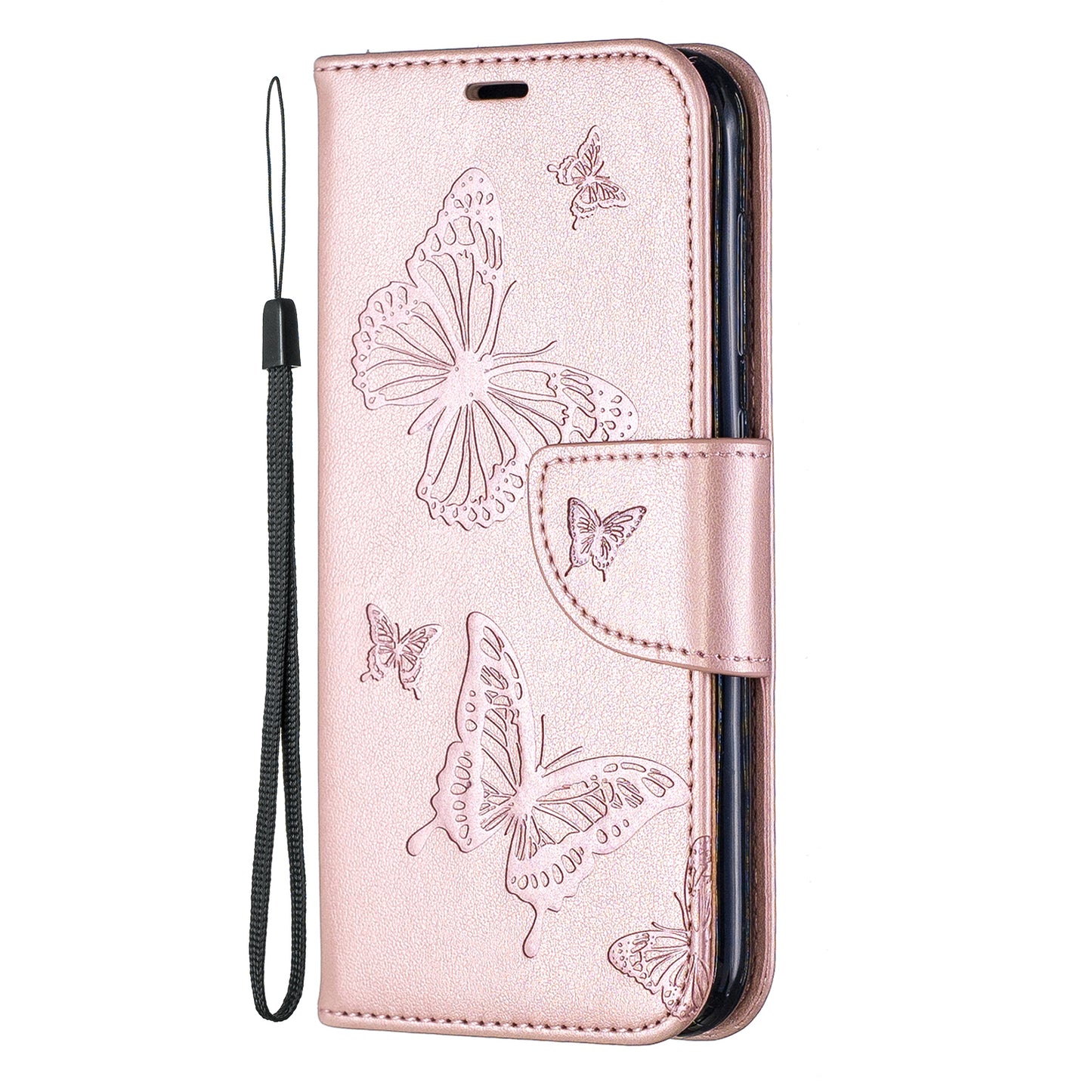 Imprint Butterfly Leather Wallet Case for Nokia 4.2