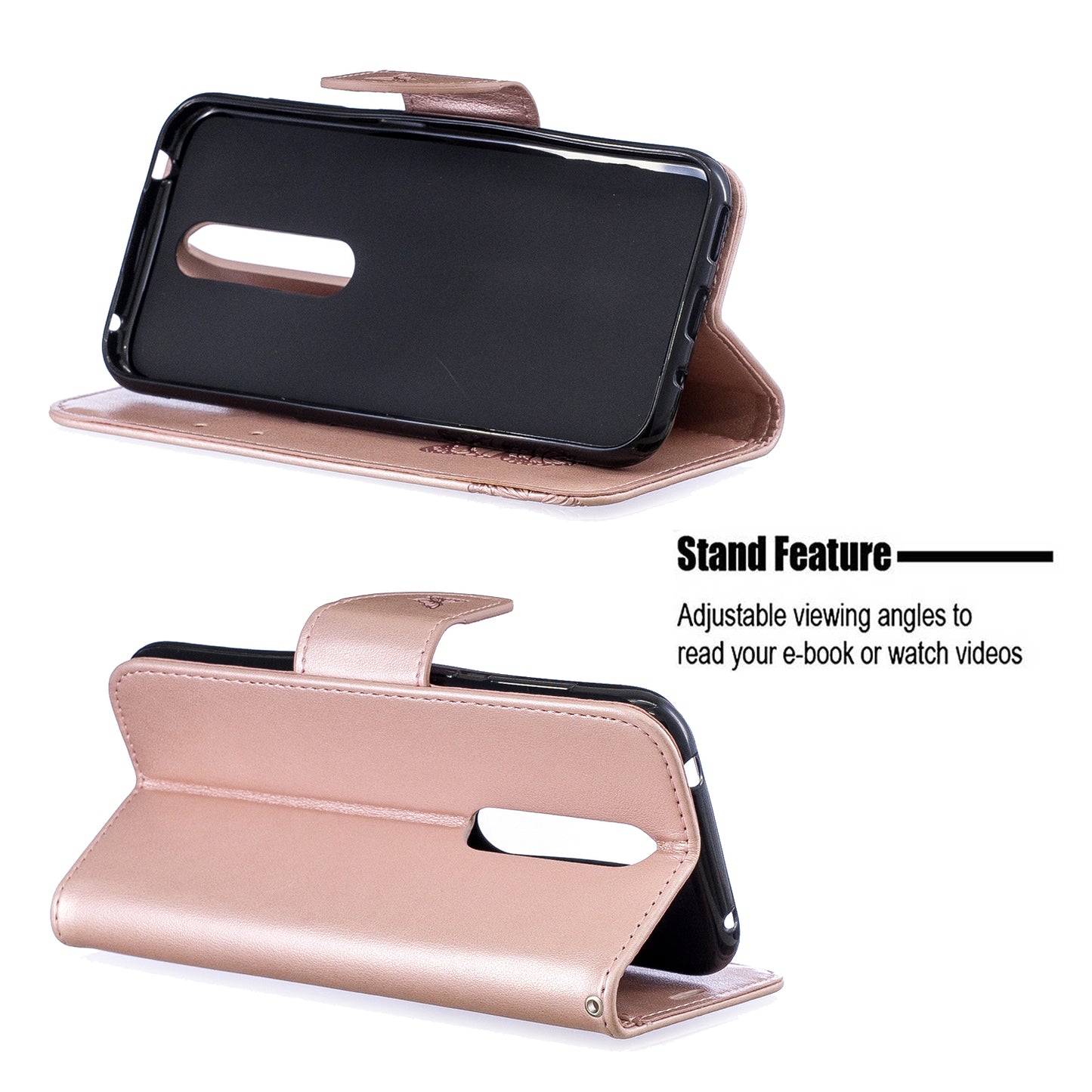 Imprint Butterfly Leather Wallet Case for Nokia 4.2