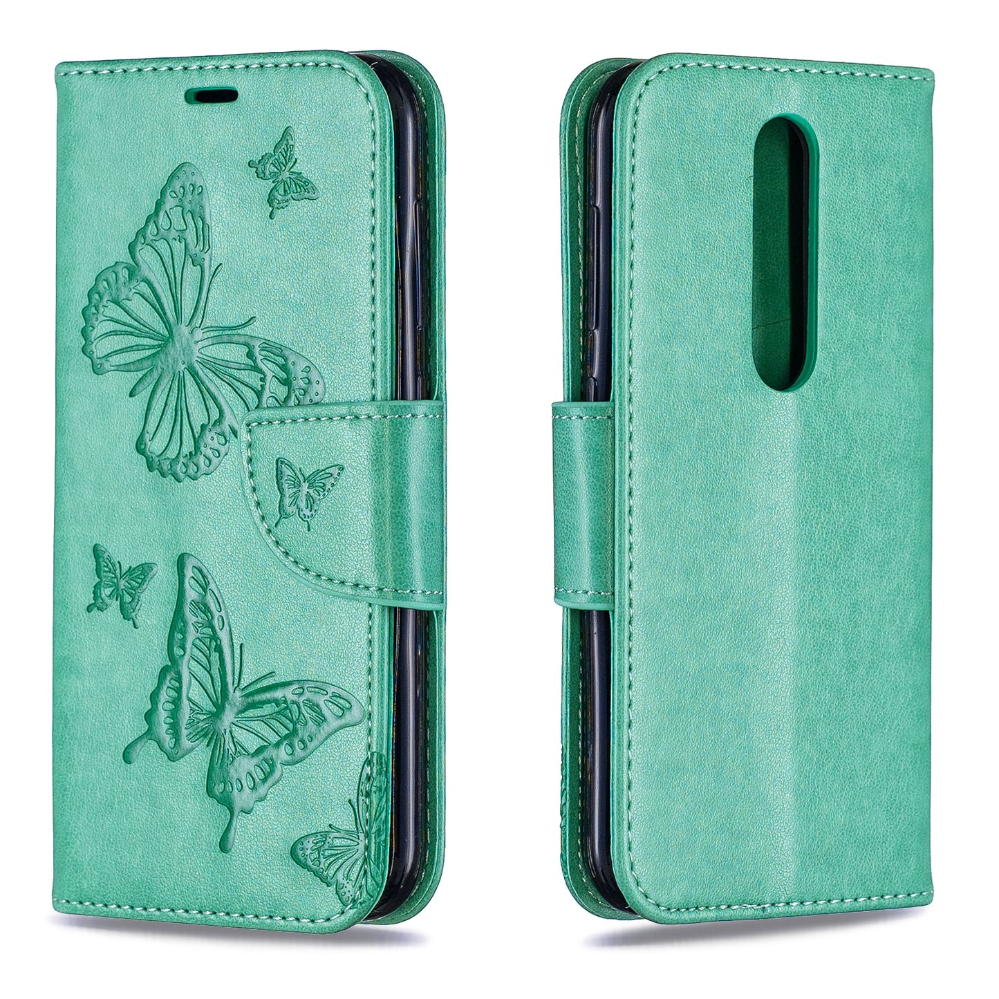 Imprint Butterfly Leather Wallet Case for Nokia 4.2