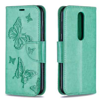 Imprint Butterfly Leather Wallet Case for Nokia 4.2