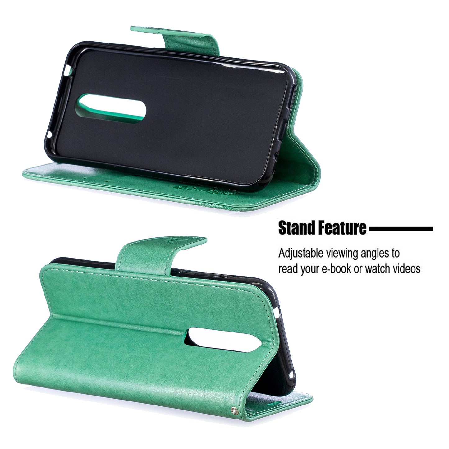 Imprint Butterfly Leather Wallet Case for Nokia 4.2