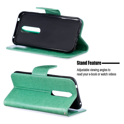 Imprint Butterfly Leather Wallet Case for Nokia 4.2