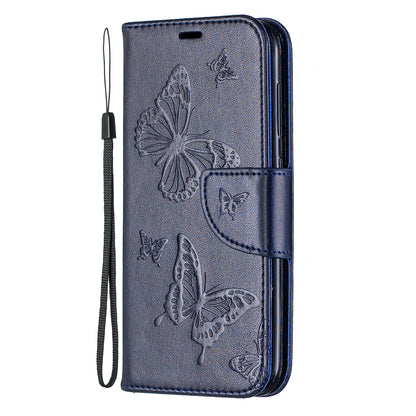 Imprint Butterfly Leather Wallet Case for Nokia 4.2