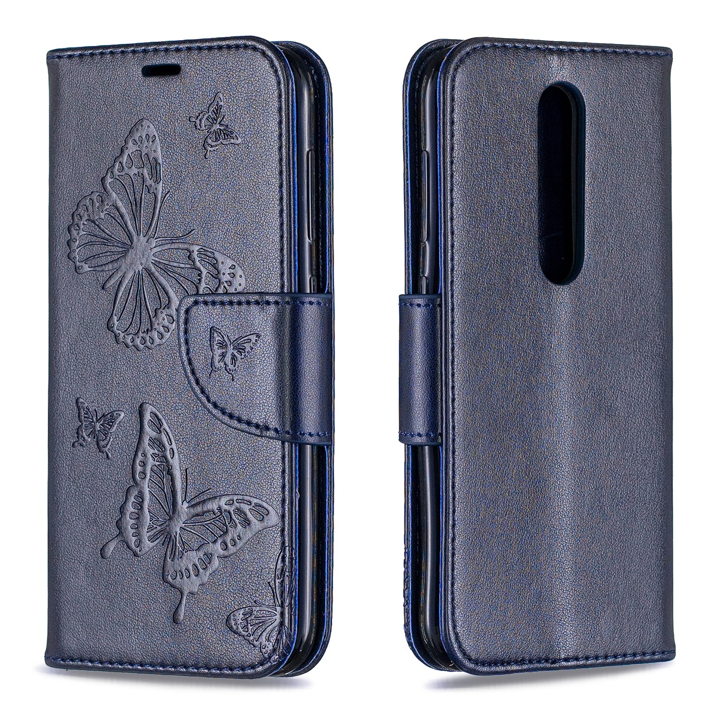 Imprint Butterfly Leather Wallet Case for Nokia 4.2