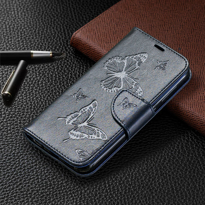 Imprint Butterfly Leather Wallet Case for Nokia 4.2