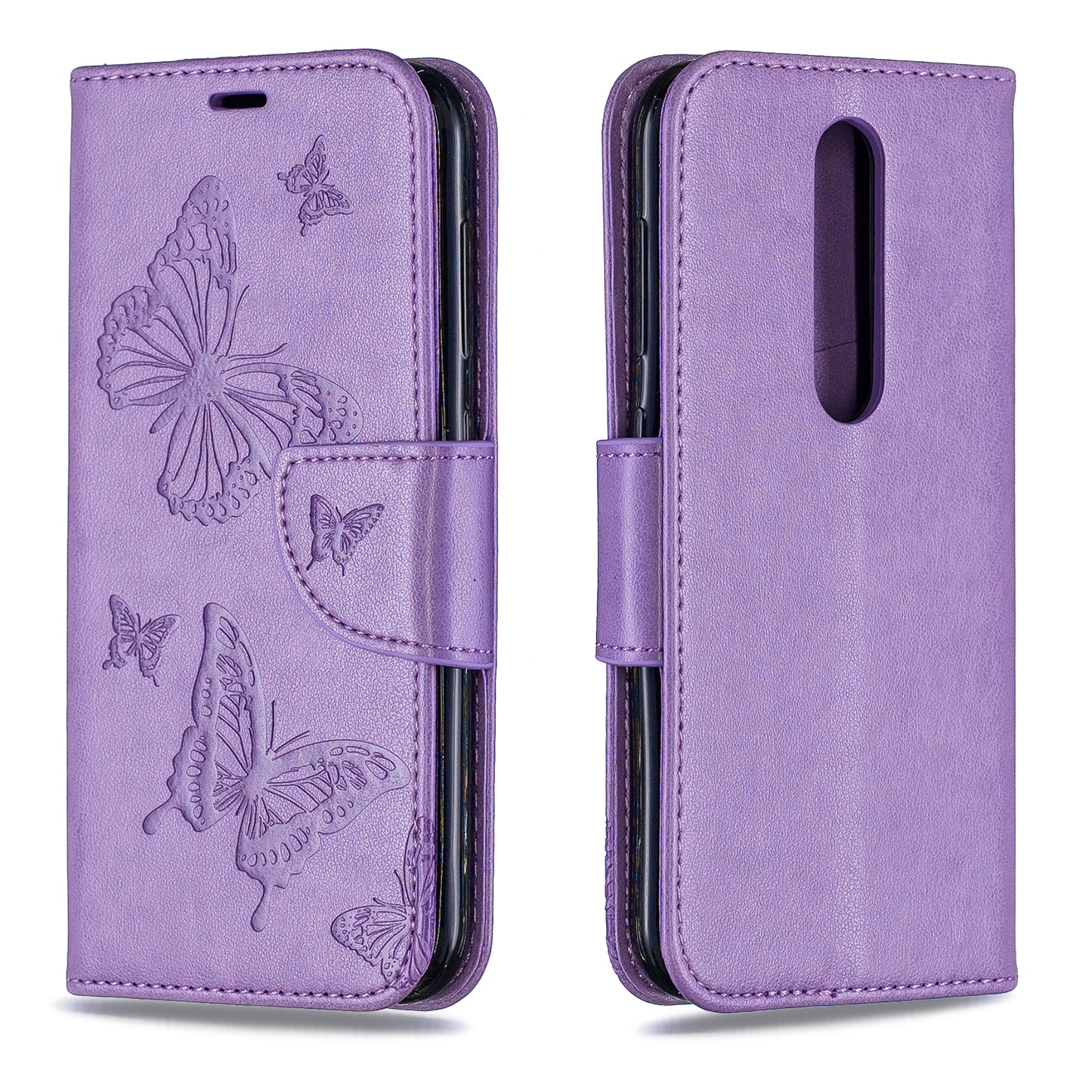 Imprint Butterfly Leather Wallet Case for Nokia 4.2