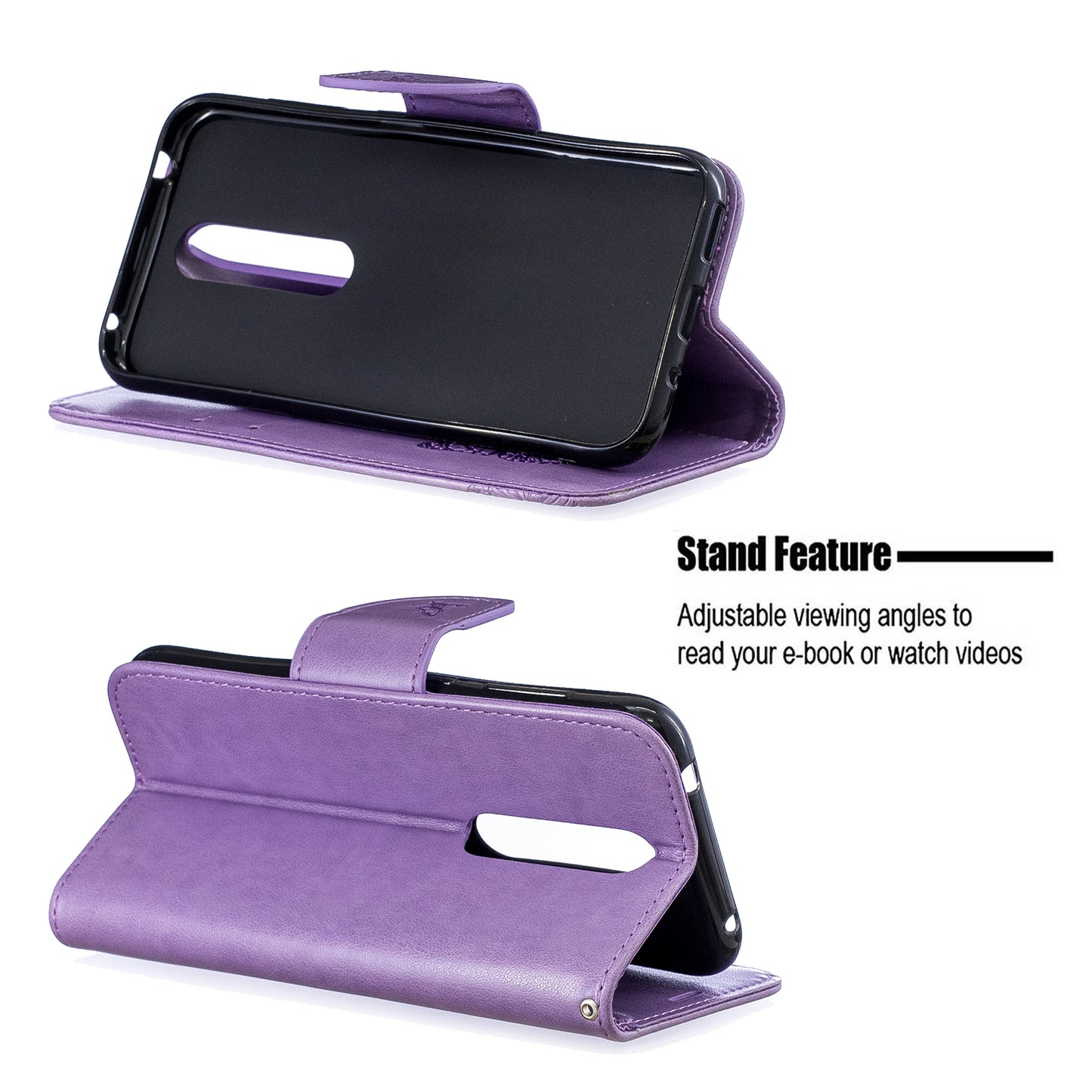 Imprint Butterfly Leather Wallet Case for Nokia 4.2