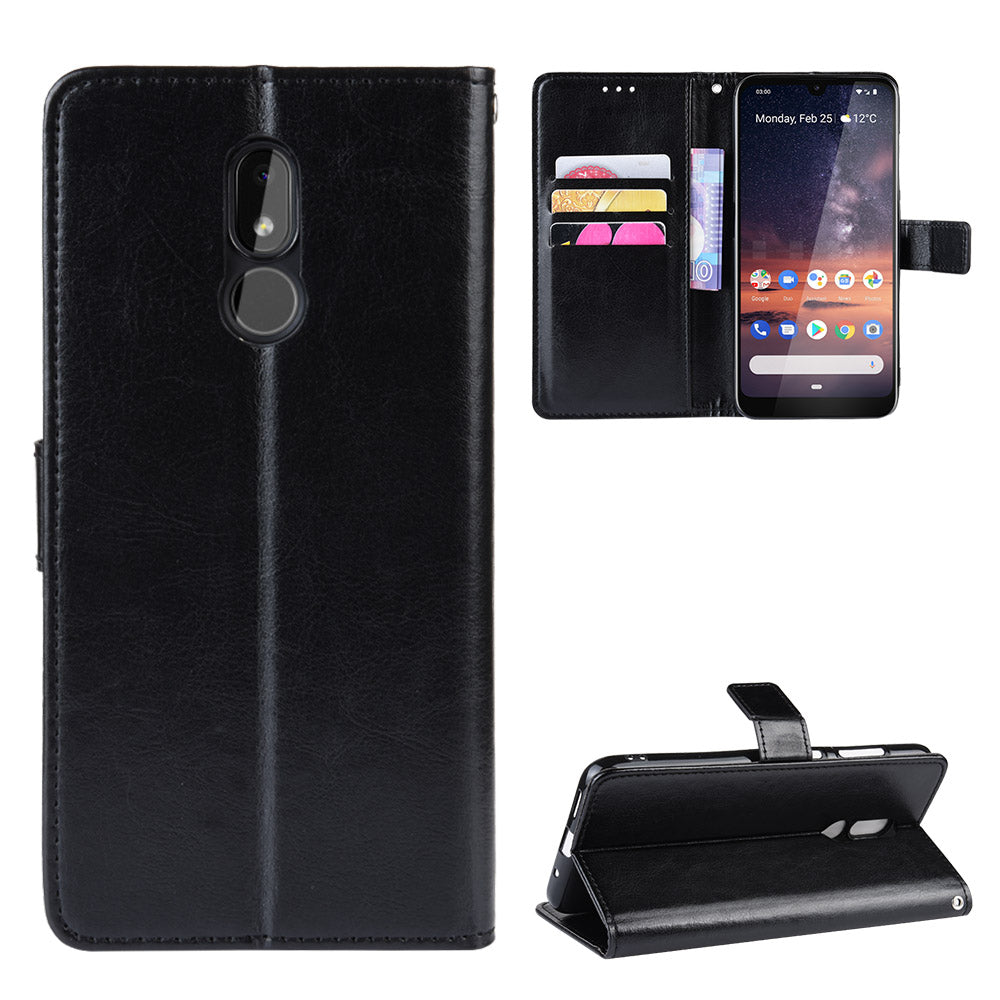 Crazy Horse Leather Wallet Stand Case for Nokia 3.2