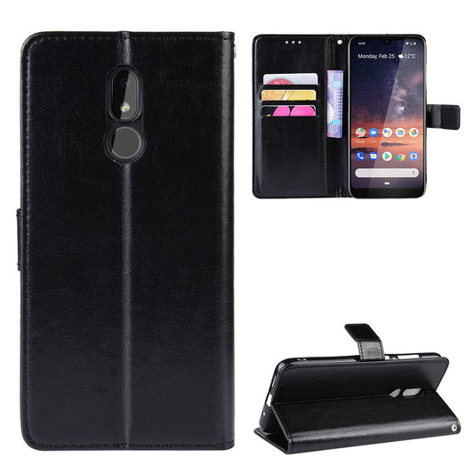 Crazy Horse Leather Wallet Stand Case for Nokia 3.2