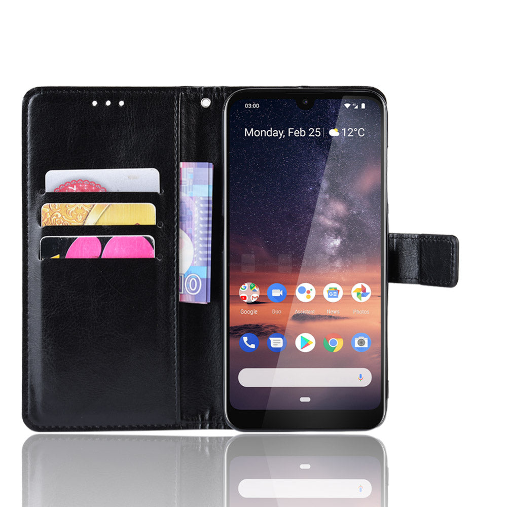 Crazy Horse Leather Wallet Stand Case for Nokia 3.2