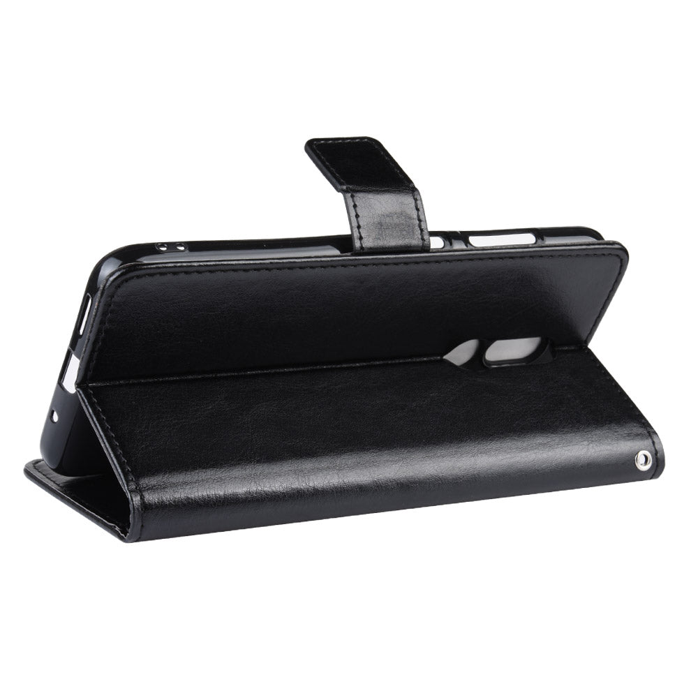 Crazy Horse Leather Wallet Stand Case for Nokia 3.2