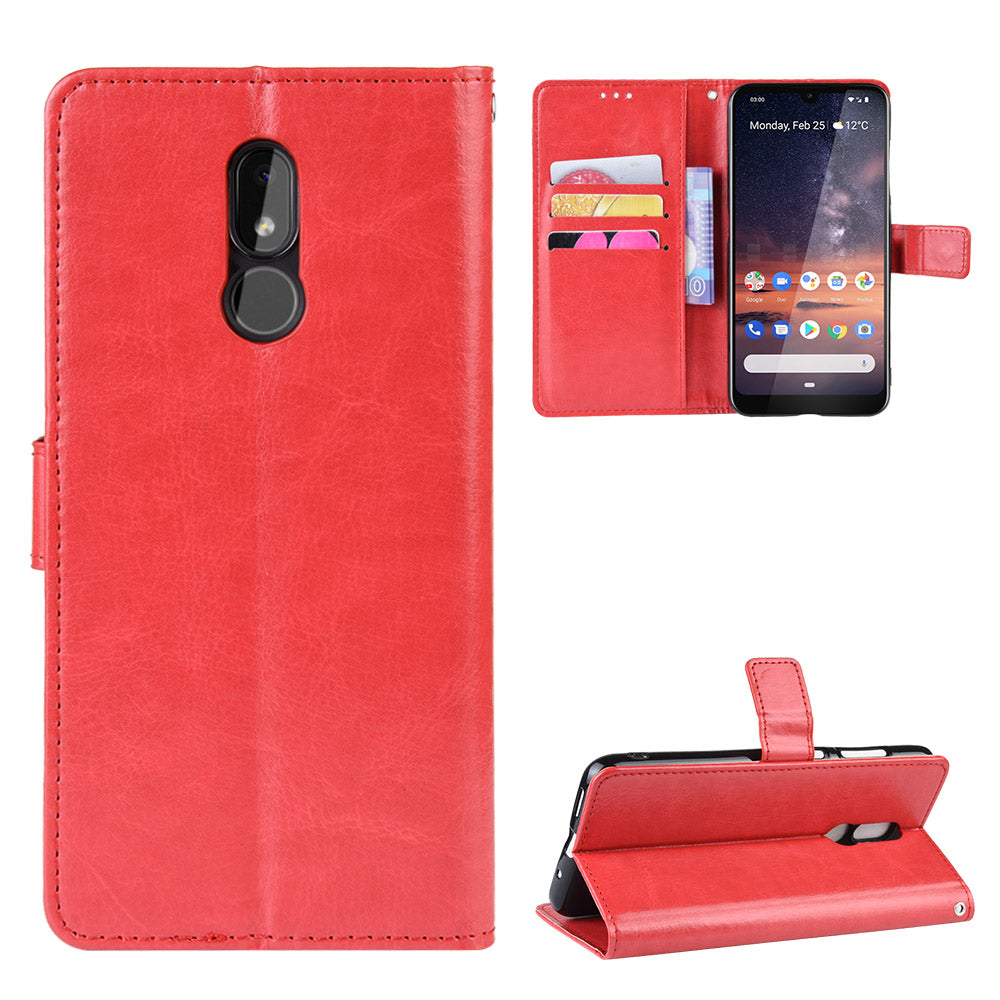Crazy Horse Leather Wallet Stand Case for Nokia 3.2