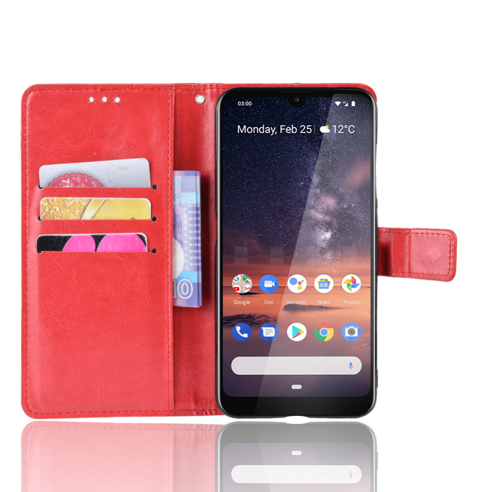 Crazy Horse Leather Wallet Stand Case for Nokia 3.2