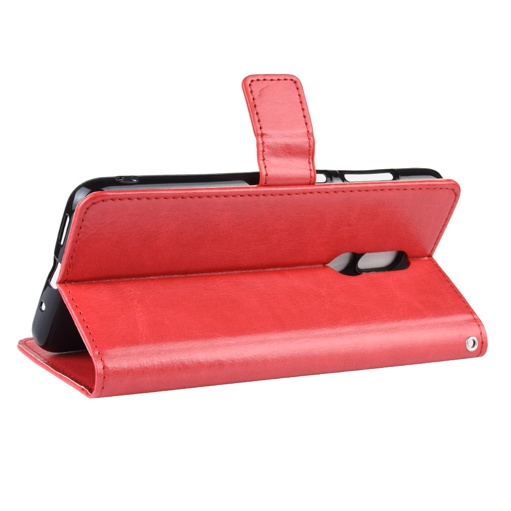 Crazy Horse Leather Wallet Stand Case for Nokia 3.2