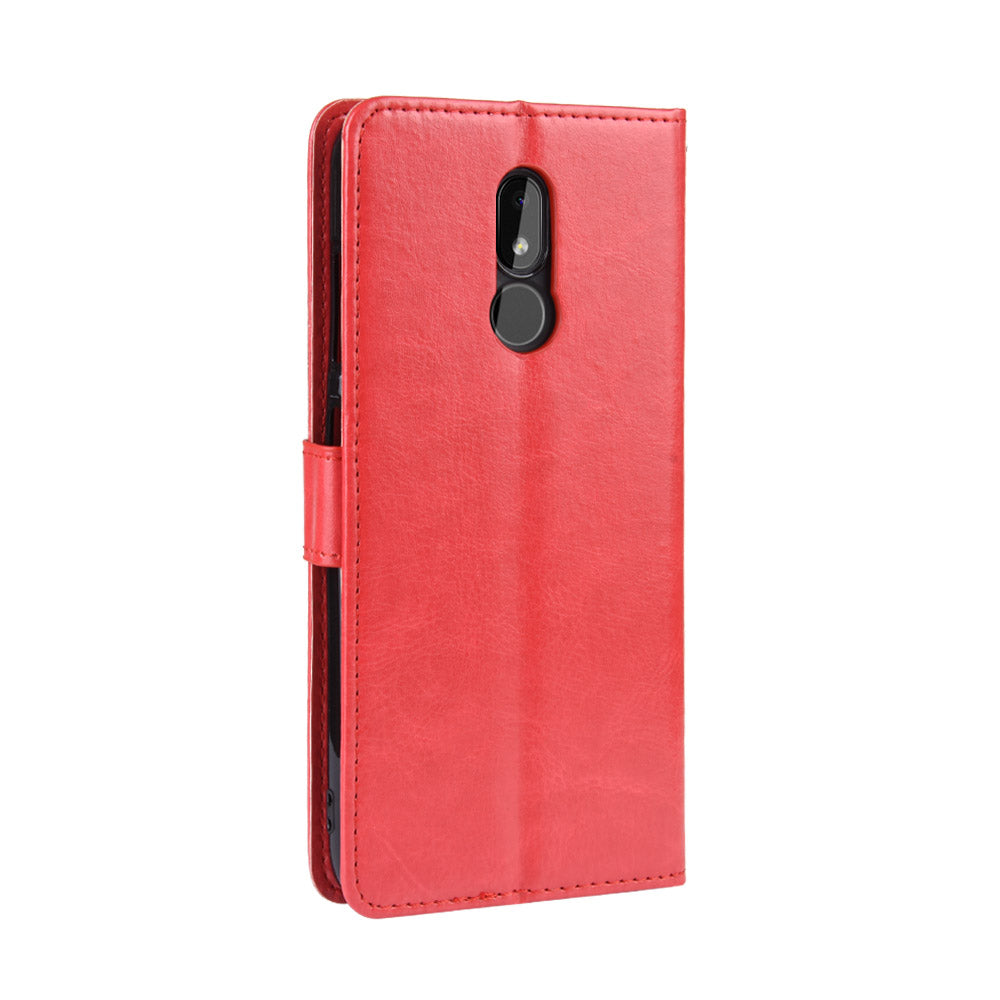 Crazy Horse Leather Wallet Stand Case for Nokia 3.2