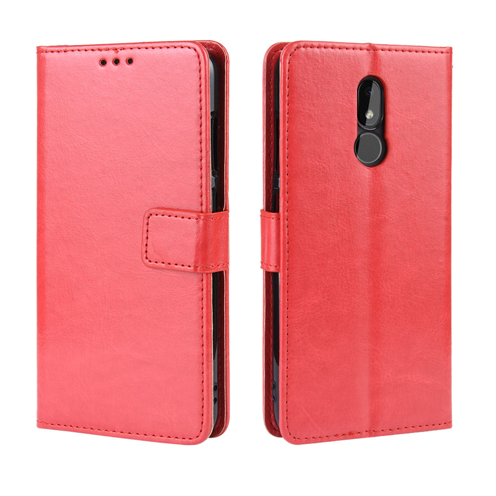 Crazy Horse Leather Wallet Stand Case for Nokia 3.2