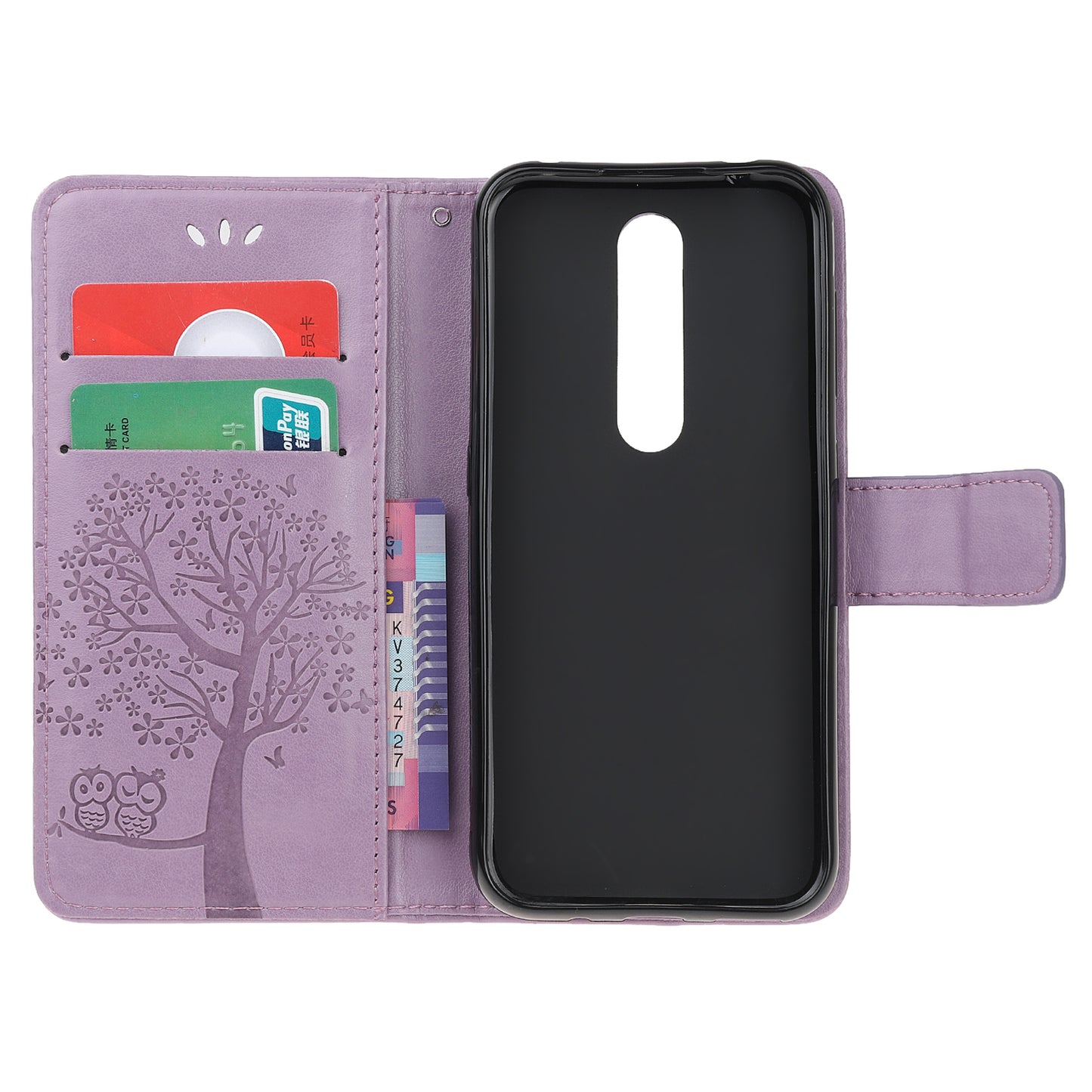Imprint Tree Owl Leather Wallet Case for Nokia 4.2 (2019)