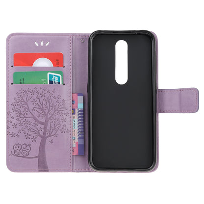 Imprint Tree Owl Leather Wallet Case for Nokia 4.2 (2019)