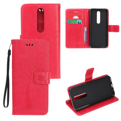 Imprint Tree Owl Leather Wallet Case for Nokia 4.2 (2019)