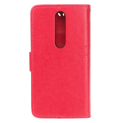 Imprint Tree Owl Leather Wallet Case for Nokia 4.2 (2019)