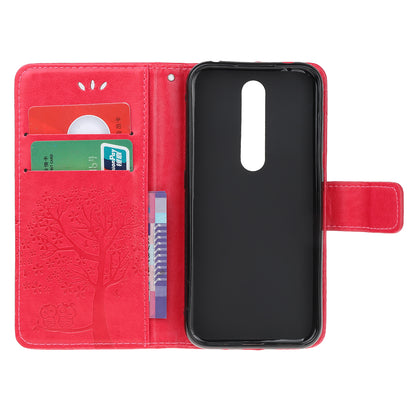 Imprint Tree Owl Leather Wallet Case for Nokia 4.2 (2019)