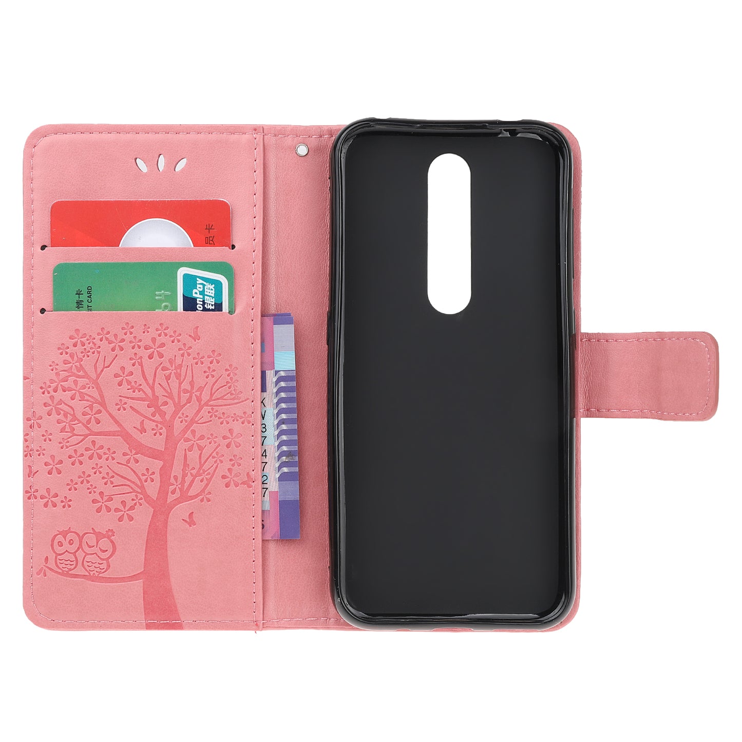 Imprint Tree Owl Leather Wallet Case for Nokia 4.2 (2019)