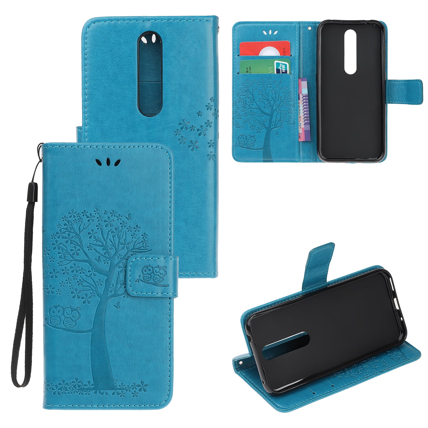Imprint Tree Owl Leather Wallet Case for Nokia 4.2 (2019)