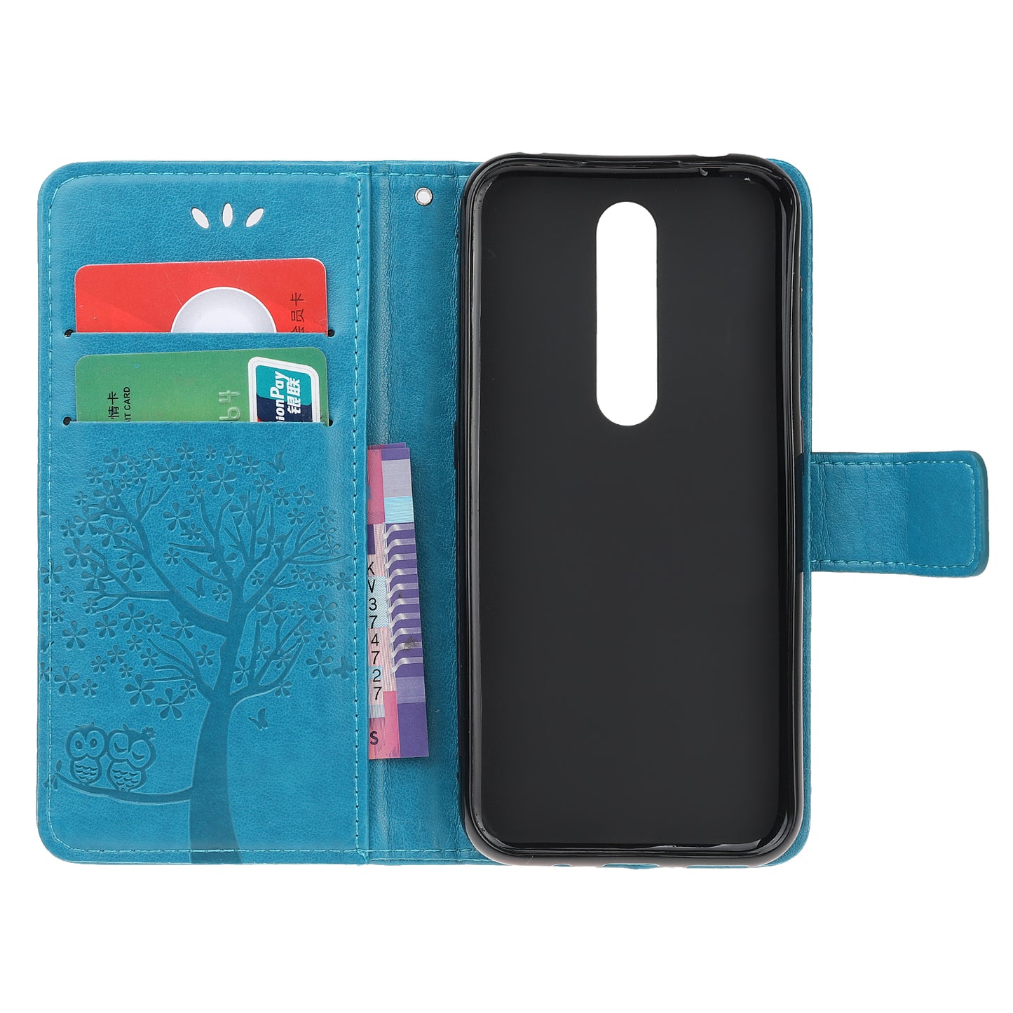 Imprint Tree Owl Leather Wallet Case for Nokia 4.2 (2019)