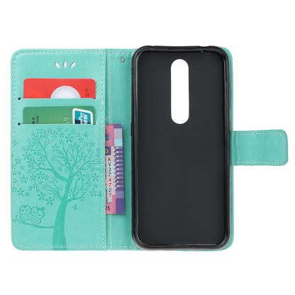 Imprint Tree Owl Leather Wallet Case for Nokia 4.2 (2019)