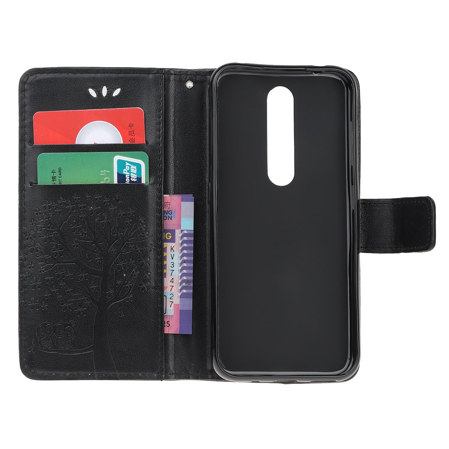 Imprint Tree Owl Leather Wallet Case for Nokia 4.2 (2019)