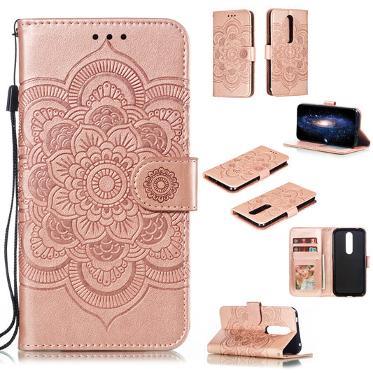 Imprint Mandala Flower Leather Wallet Case for Nokia 4.2 (2019)