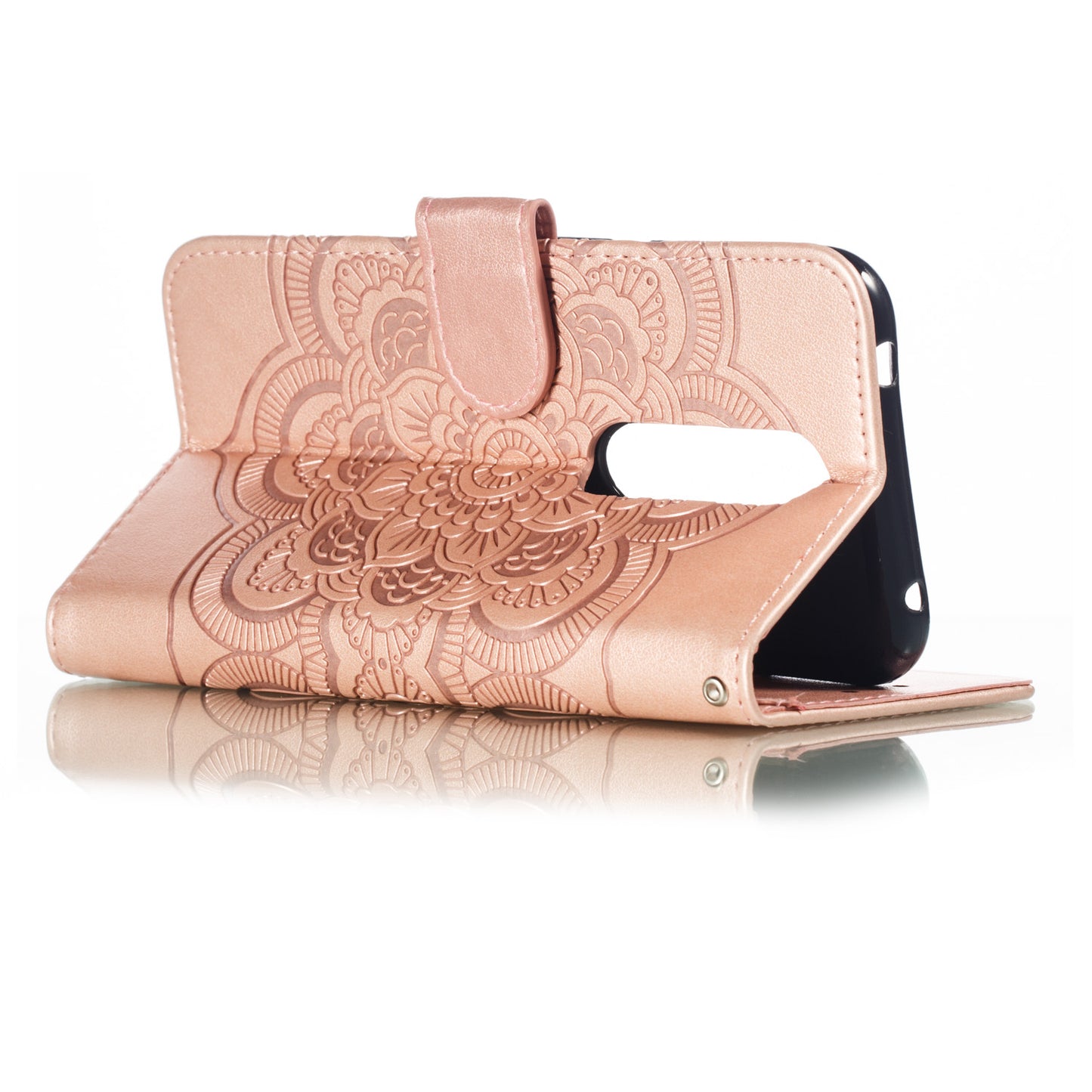 Imprint Mandala Flower Leather Wallet Case for Nokia 4.2 (2019)