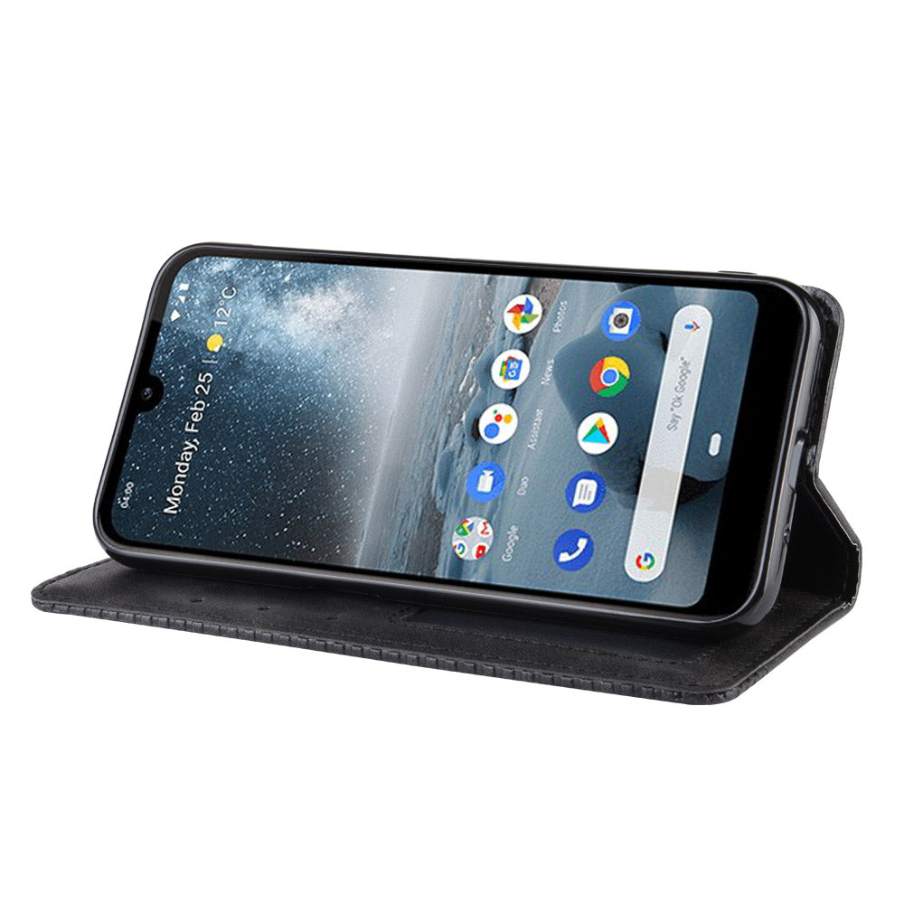 Auto-absorbed Vintage Leather Wallet Phone Shell Case for Nokia 4.2 (2019)