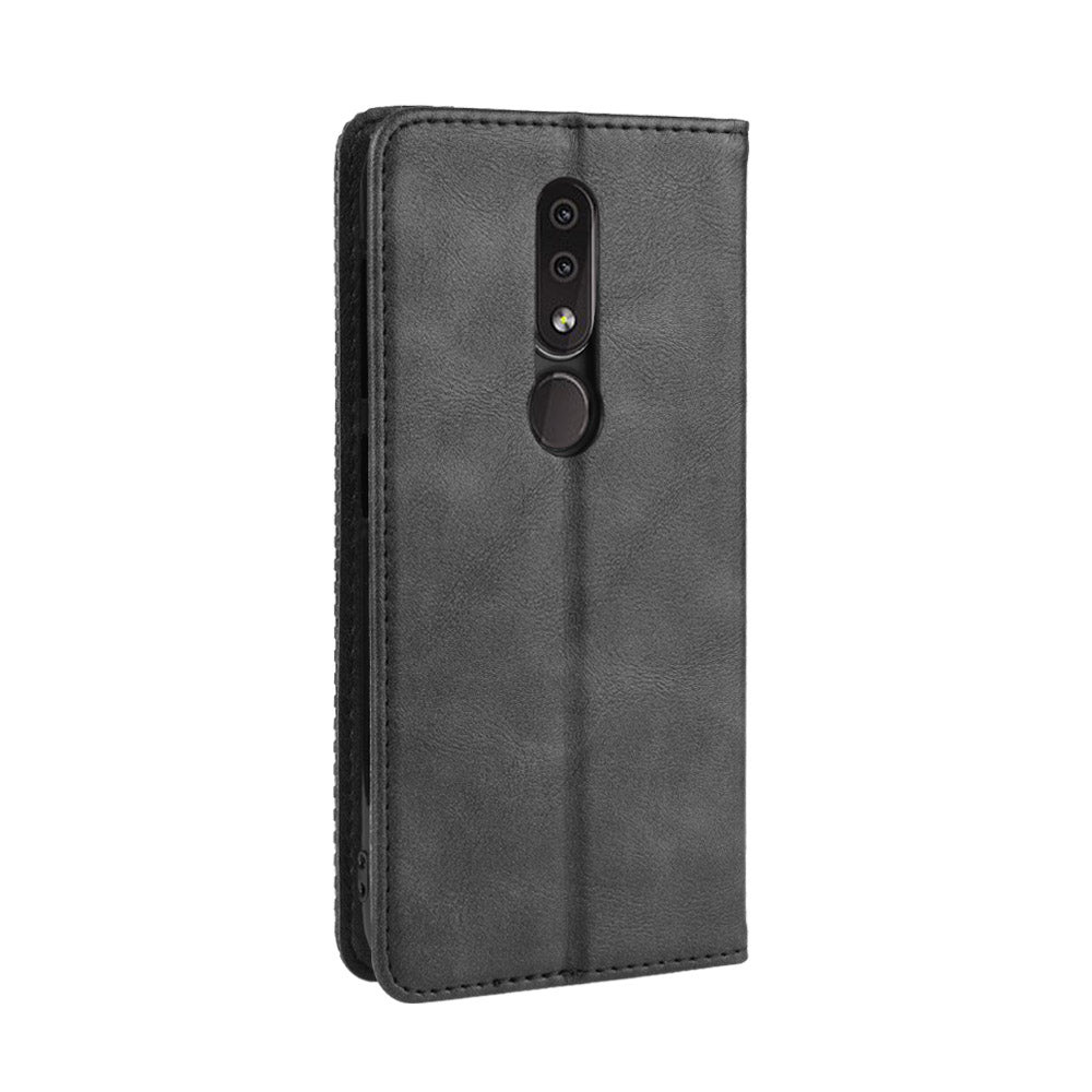 Auto-absorbed Vintage Leather Wallet Phone Shell Case for Nokia 4.2 (2019)