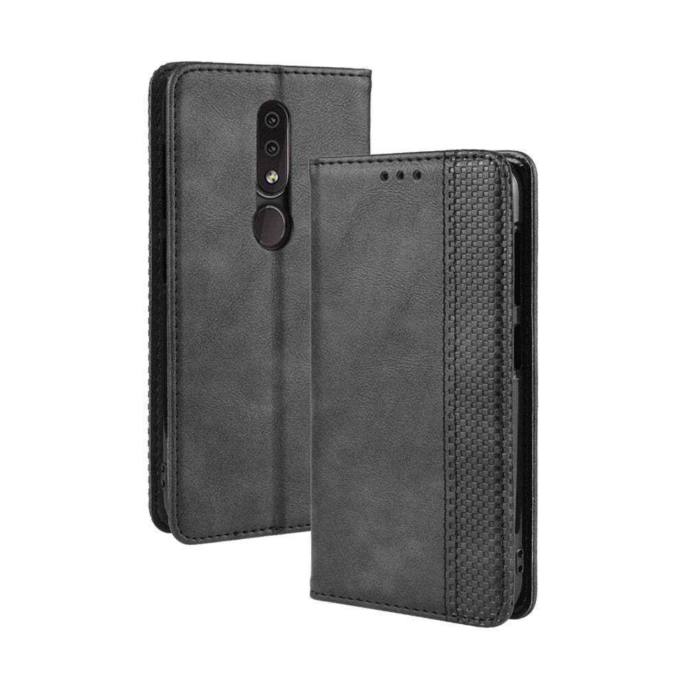 Auto-absorbed Vintage Leather Wallet Phone Shell Case for Nokia 4.2 (2019)