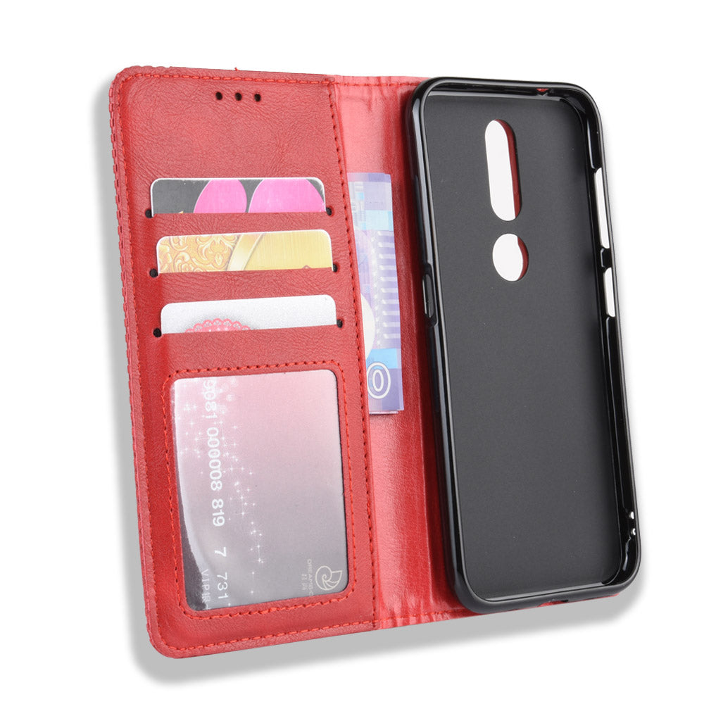 Auto-absorbed Vintage Leather Wallet Phone Shell Case for Nokia 4.2 (2019)
