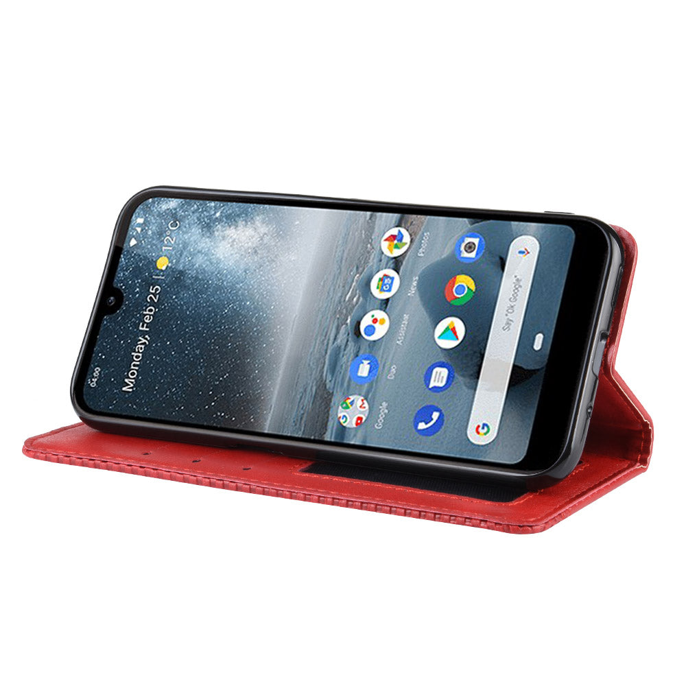 Auto-absorbed Vintage Leather Wallet Phone Shell Case for Nokia 4.2 (2019)