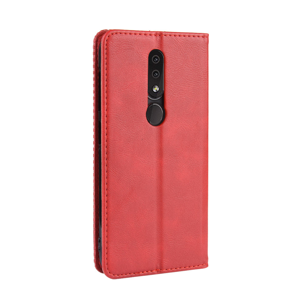 Auto-absorbed Vintage Leather Wallet Phone Shell Case for Nokia 4.2 (2019)