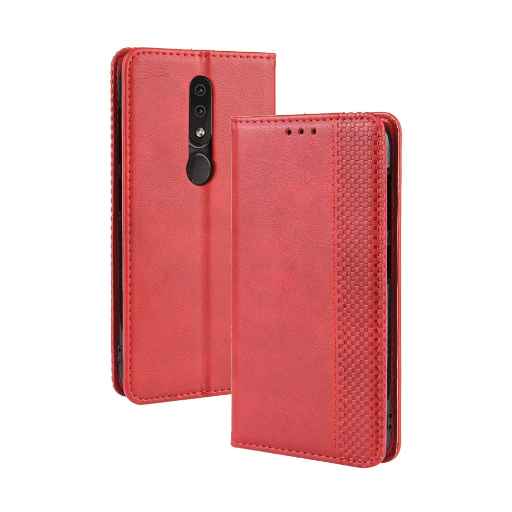 Auto-absorbed Vintage Leather Wallet Phone Shell Case for Nokia 4.2 (2019)